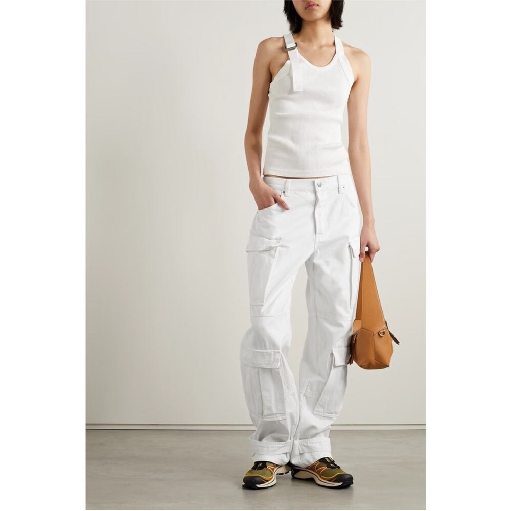 Grlfrnd Lex‎ Wide Leg Cargo Jeans Chore Grunge Streetwear Distressed Y2K Sz 24